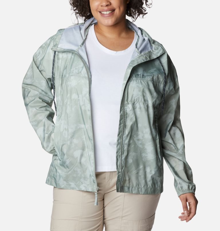 Columbia Flash Challenger Novelty Windbreaker Jakke Dame Olivengrønne | Plus Size 17935T